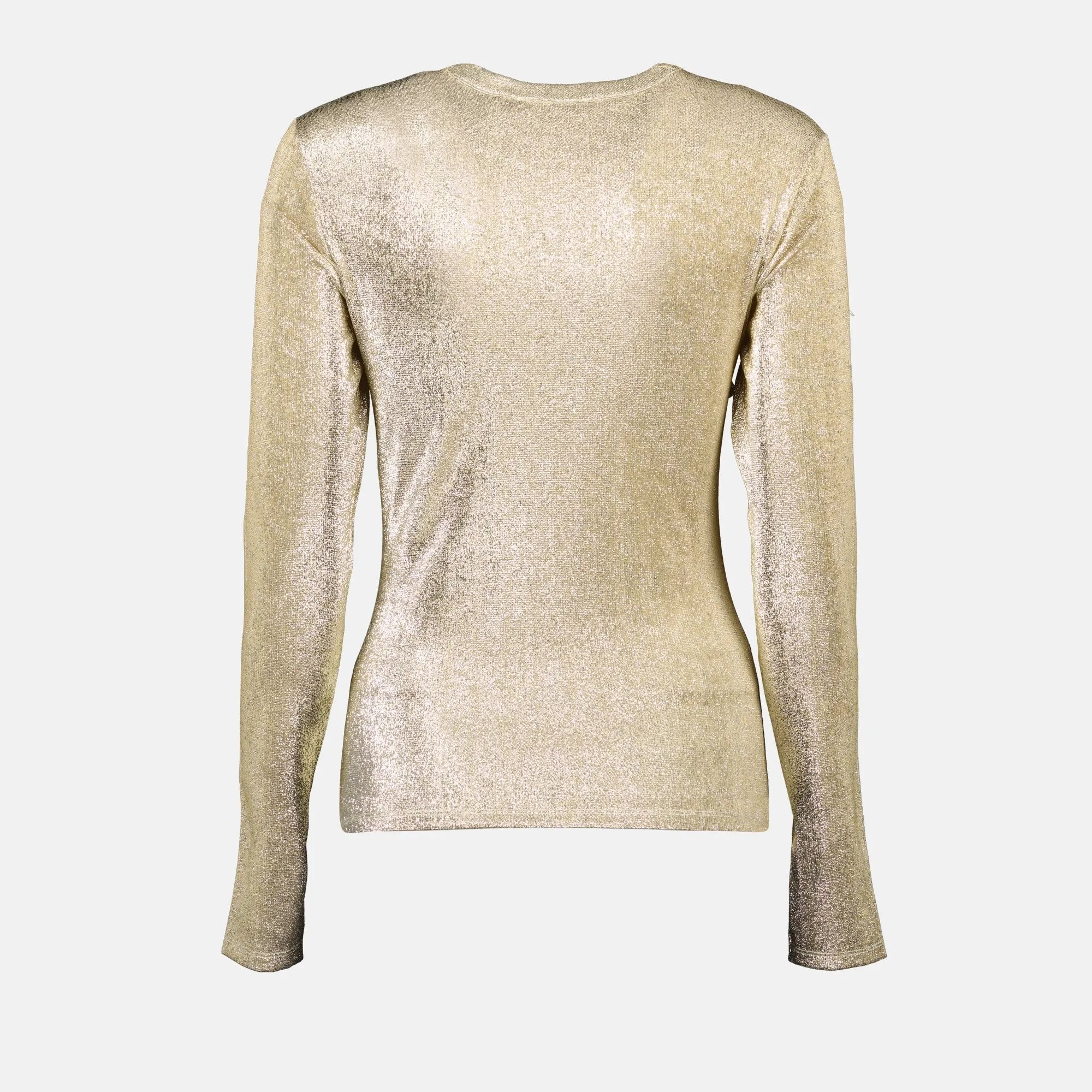 Draped Lurex Top in Metallic Gold